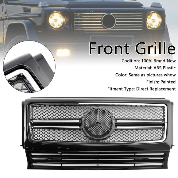 Mercedes Benz Clase G 1990-2018 W463 Parrilla delantera cromada negra para parachoques delantero con estrella