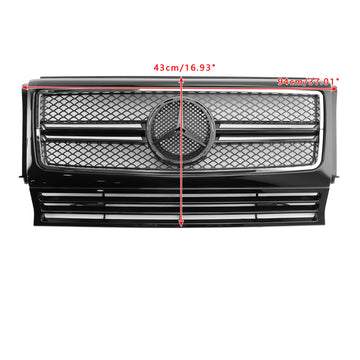 1990-2018 Mercedes Benz G-Class W463 Front Grille Chrome Black Front Bumper Grill With Star - 0