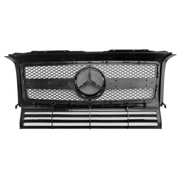 Mercedes Benz Clase G 1990-2018 W463 Parrilla delantera cromada negra para parachoques delantero con estrella