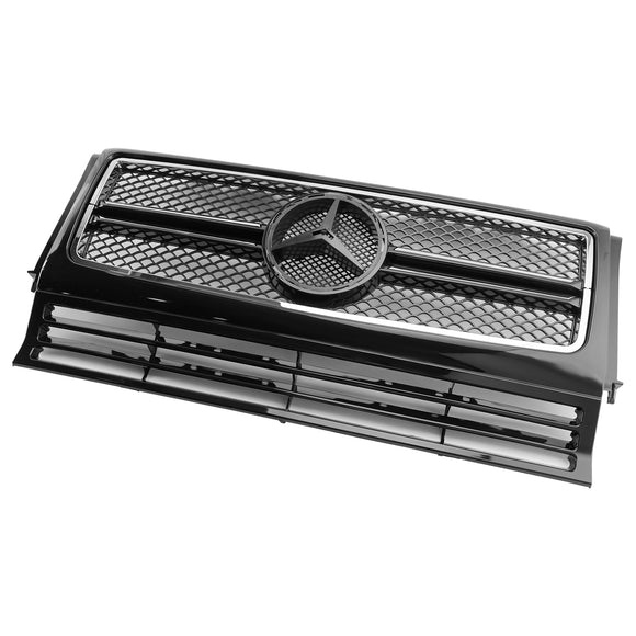 Mercedes Benz Clase G 1990-2018 W463 Parrilla delantera cromada negra para parachoques delantero con estrella