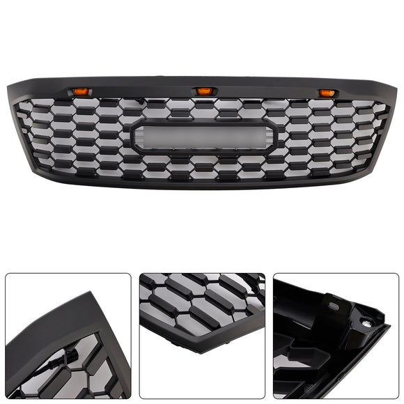 2005-2011 Toyota Hilux N70 Grille avant nid d'abeille noir mat grille de pare-chocs avant avec LED + lettre
