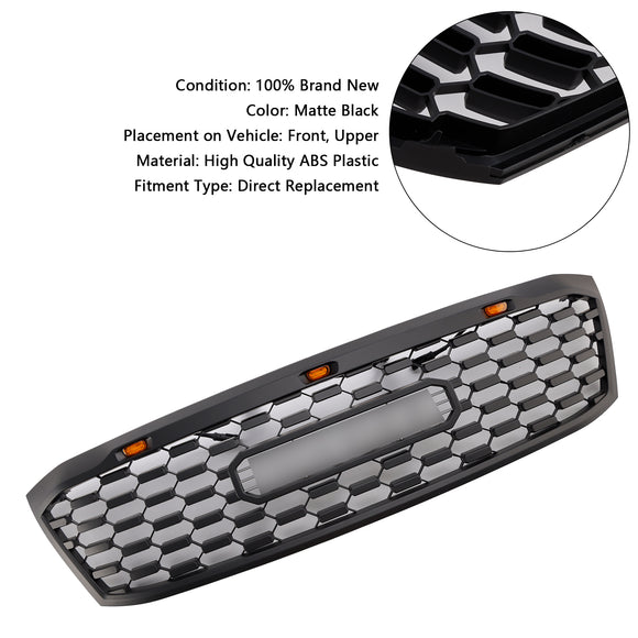 2005-2011 Toyota Hilux N70 Grille avant nid d'abeille noir mat grille de pare-chocs avant avec LED + lettre