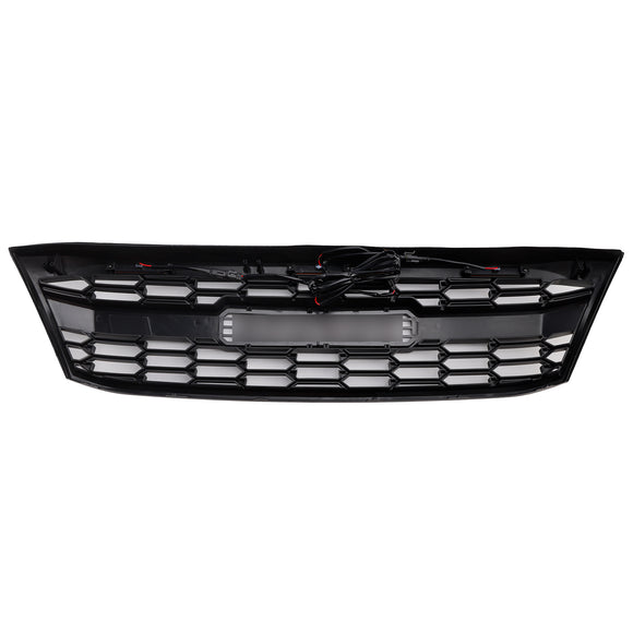 Griglia superiore paraurti anteriore nera con LED per Toyota Hilux N70 2005-2011 & Lettera