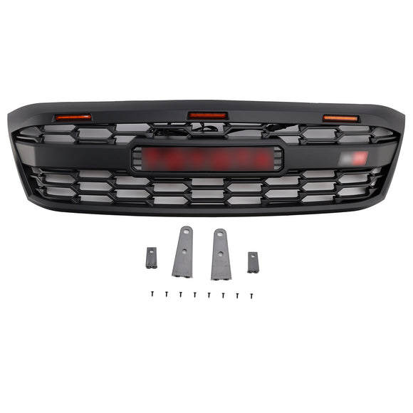 Griglia superiore paraurti anteriore nera con LED per Toyota Hilux N70 2005-2011 & Lettera
