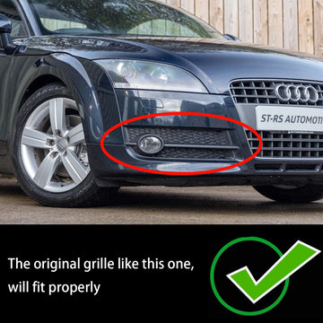 Audi TT MK2 2007-2010 Honeycomb 2PCS Fog Light Cover Grille Front Bumper Lower Black Grill 8J0807682 8J0807681 - 0