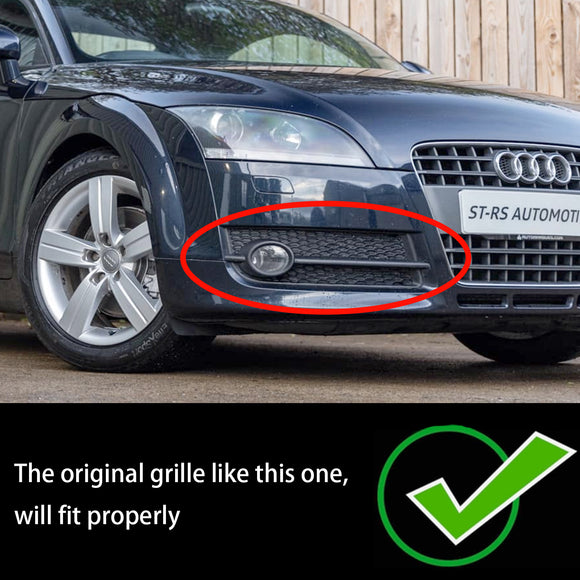 Audi TT MK2 2007-2010 Honeycomb 2PCS Fog Light Cover Grille Front Bumper Lower Black Grill 8J0807682 8J0807681