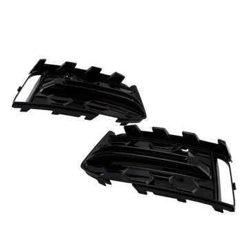 2023-2025 Audi A6 S Line/S6 C8 Facelift Parachoques delantero Rejilla inferior 2PCS Parrilla de luz antiniebla Parrilla de cubierta negra - 0
