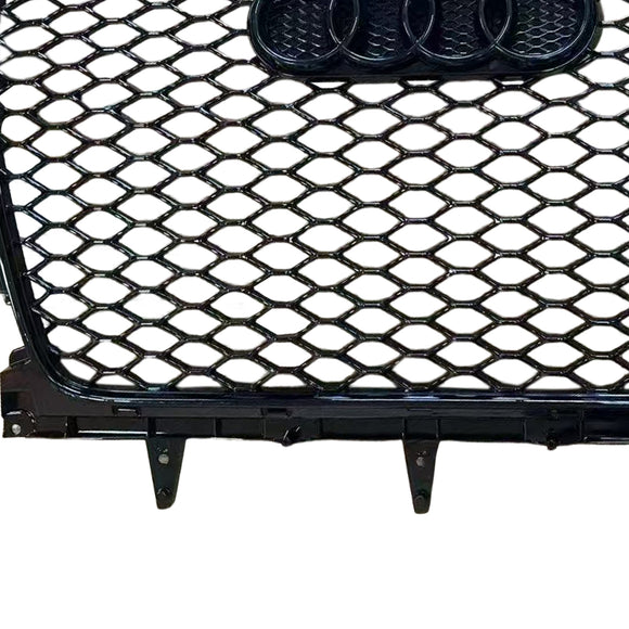 RS4 Style Grill For 2013-2016 Audi A4 B8.5 Allroad Front Bumper Black Grille With Ring Emblem