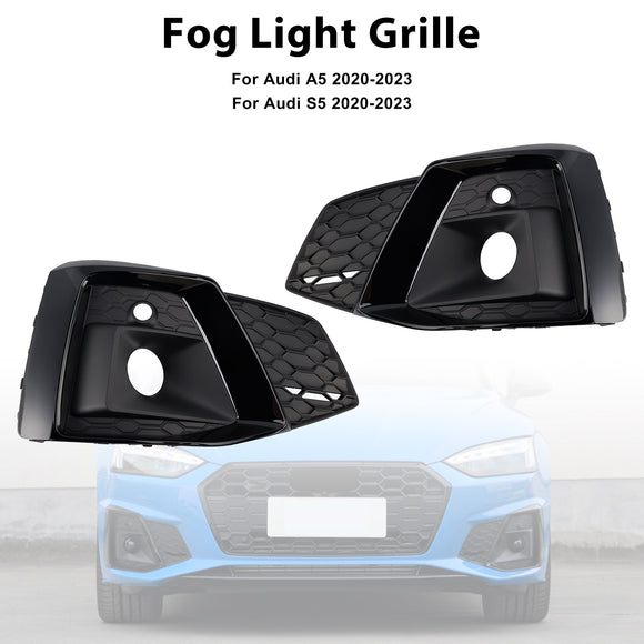 2020-2023 Audi A5 SLine / S5 Honeycomb Fog Light Grille 2PCS Front Bumper Lower Cover Black Grille 8W6807682T3Q7