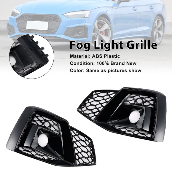 2020-2023 Audi A5 SLine / S5 Honeycomb Fog Light Grille 2PCS Front Bumper Lower Cover Black Grille 8W6807682T3Q7