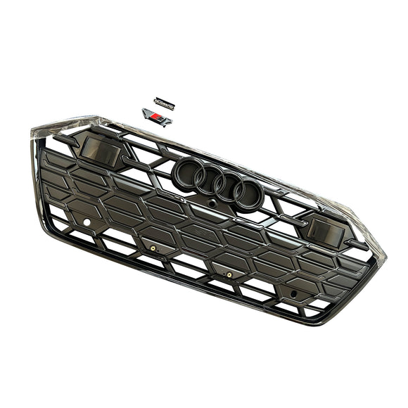 Audi A7 S7 C8 2019-2024 Rejilla estilo S7 Parachoques delantero Rejilla negra con ACC