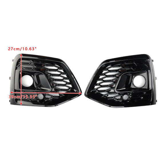 2021-2025 Audi Q5 Sline/ SQ5 Rejilla de luz antiniebla tipo panal parachoques delantero parrilla inferior cubierta negra