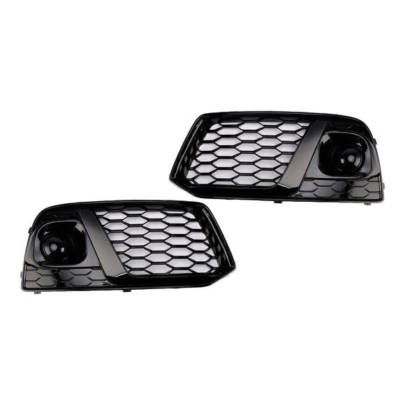 Grille de phare antibrouillard en nid d'abeille noire pour Audi Q5 2018 – 2021, couvercle de calandre inférieur de pare-chocs avant avec trou ACC