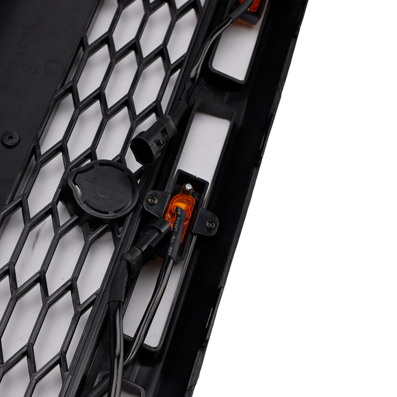 Ford Transit 150 250 350 350H 2015–2019 Front-Raptor-Grill, schwarzer Frontstoßstangen-Wabengrill mit LED