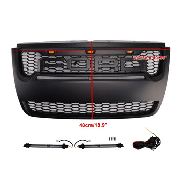 Ford Explorer 2006-2010 Raptor Style Grill Pare-chocs avant Grille de remplacement noire avec lumière LED - 0