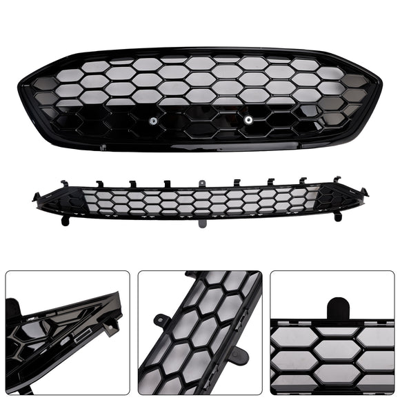 Ensemble de calandre inférieure de pare-choc avant en nid d'abeille, Style Ford Focus MK4 ST, noir, 2018 – 2021