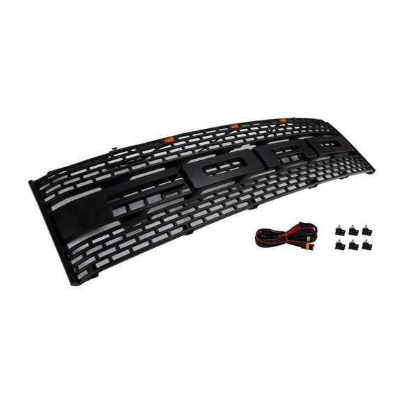 Ford F150 Raptor SVT 2010-2014 Grill Front Bumper Replacement Black Grille W/ LED CL3Z8200DA