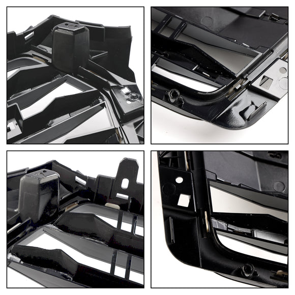 Griglia nera con stecche orizzontali per paraurti anteriore stile Audi A4/S4 B9 S4 2016-2019 con emblema ad anello