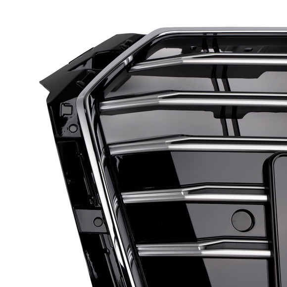Grille de calandre hexagonale en maille de pare-chocs avant de Style S4 pour Audi A4/S4 B9 2017-2018 chromée