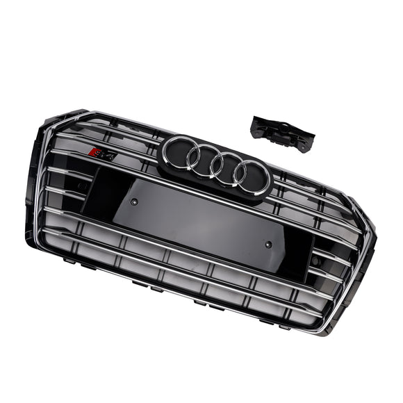 Grille de calandre hexagonale en maille de pare-chocs avant de Style S4 pour Audi A4/S4 B9 2017-2018 chromée