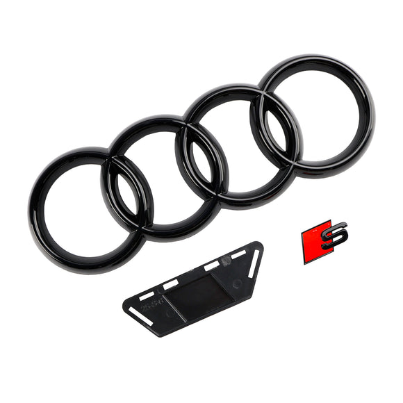 Audi A6/A6 Sline/S6 C8 2019-2023 S6 Parrilla estilo panal Parrilla de parachoques delantero negra con emblema negro