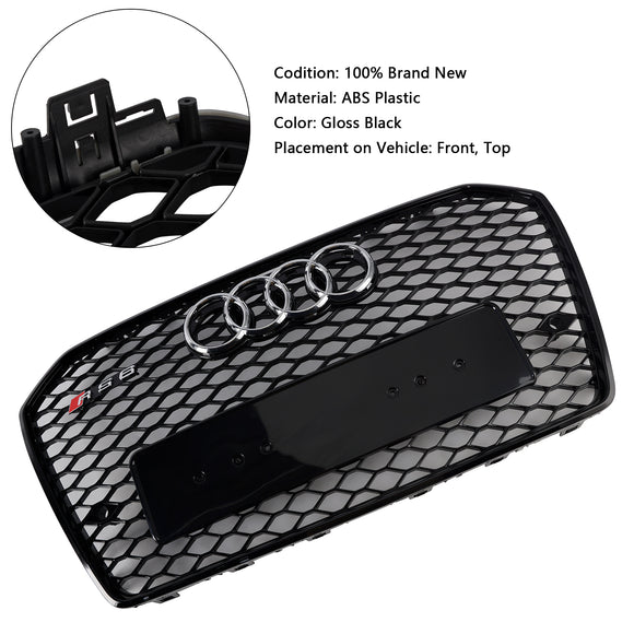 2015-2018 Audi A6 /A6 Sline /S6 C7 RS6 Style Grill pare-chocs avant maille nid d'abeille calandre noire