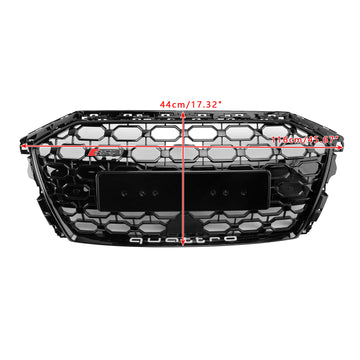 Griglia nera lucida del paraurti anteriore della griglia del favo di stile di Audi A3/S3 RS3 2020-2024 - 0