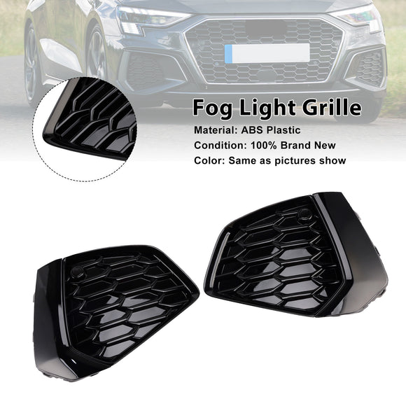 Audi A3 S-line/S3 8Y 2021-2023 Parrilla delantera inferior Luz antiniebla Parrilla Cubierta negra brillante 8YG807671A 8YG807672A