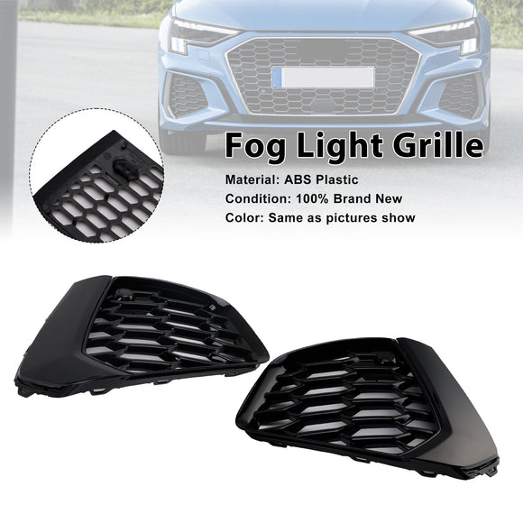 2021-2023 Audi A3 Sline/S3 8Y Parrilla inferior tipo panal parachoques delantero luz antiniebla cubierta de rejilla negra 8YG807671A 8YG807672A