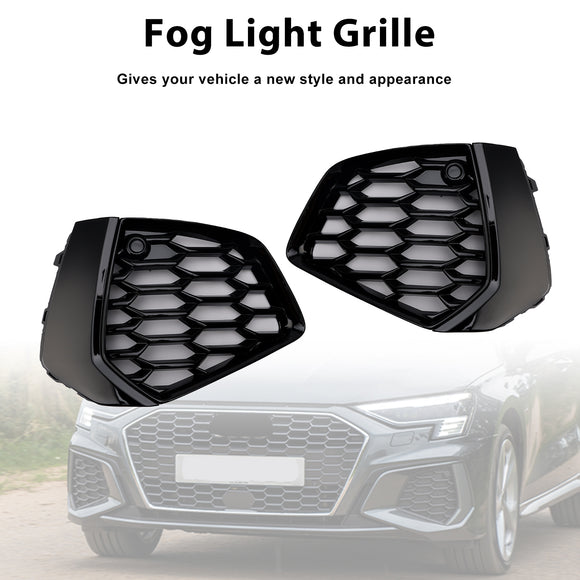 2021-2023 Audi A3 Sline/S3 8Y Parrilla inferior tipo panal parachoques delantero luz antiniebla cubierta de rejilla negra 8YG807671A 8YG807672A