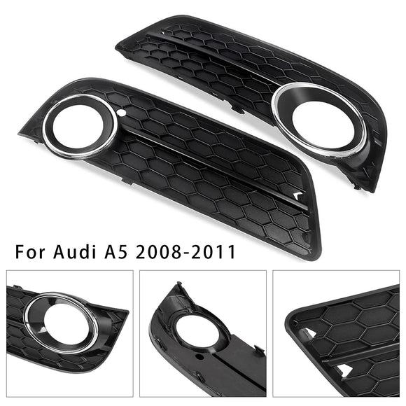 2007-2012 Audi A5 B8 Honeycomb Fog Light Grille Front Bumper Lower Cover Black Grill 1522024