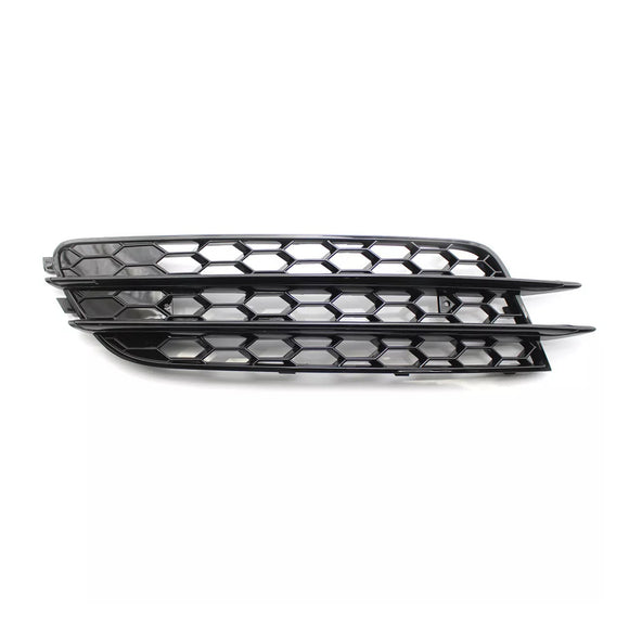 2012-2015 Audi A6 C7 Pre-Facelift Honycomb Lower Grille 2PCS Front Bumper Fog Light Black Cover Grill