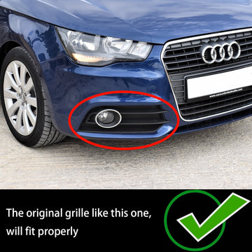 2010-2014 Audi A1 8X 2PCS Griglia fendinebbia Standard Paraurti anteriore inferiore Griglia di copertura 8X0807681A 8X0807682A - 0