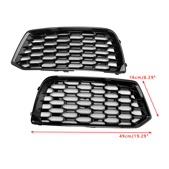Audi Q5 Standard 2018 – 2022, 2 pièces, couverture de pare-chocs avant, maille en nid d'abeille, calandre noire
