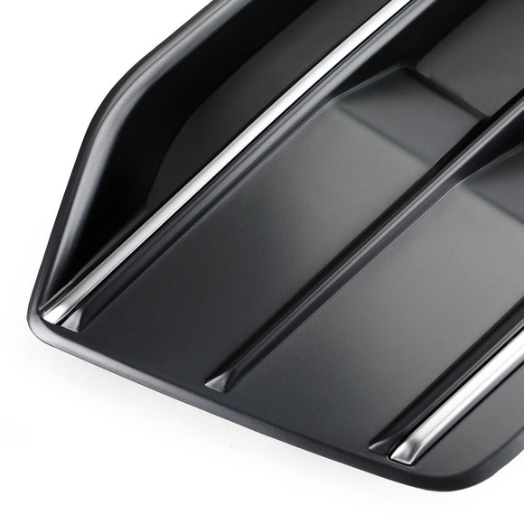 Audi Q5 Standard Version 2018-2021 2PCS Black/Chrome Front Bumper Cover Grille Bezel Insert Generic