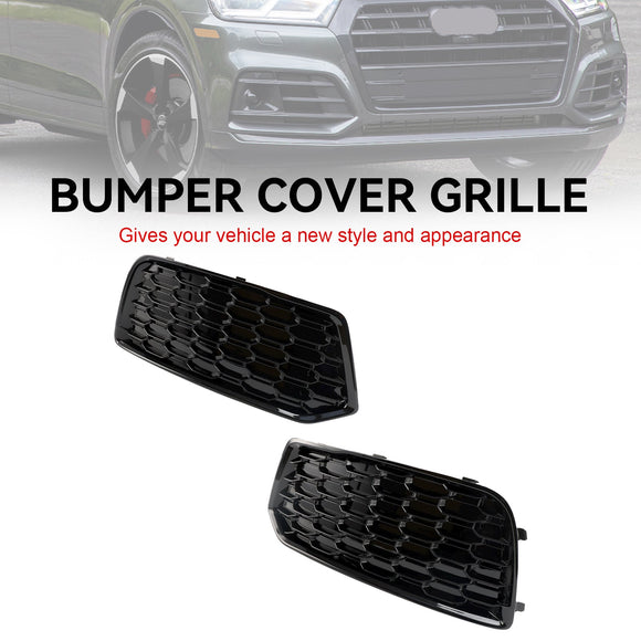 Audi Q5 Standard Version 2018-2021 2PCS Front Bumper Cover Grille Grill Bezel Insert 80A807679D 80A807679DRU6 Generic