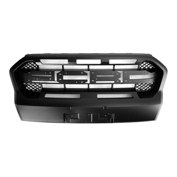 Rejilla negra mate de repuesto para parrilla de parachoques delantero estilo Ford Ranger T8 Wildtrak Raptor 2019-2023
