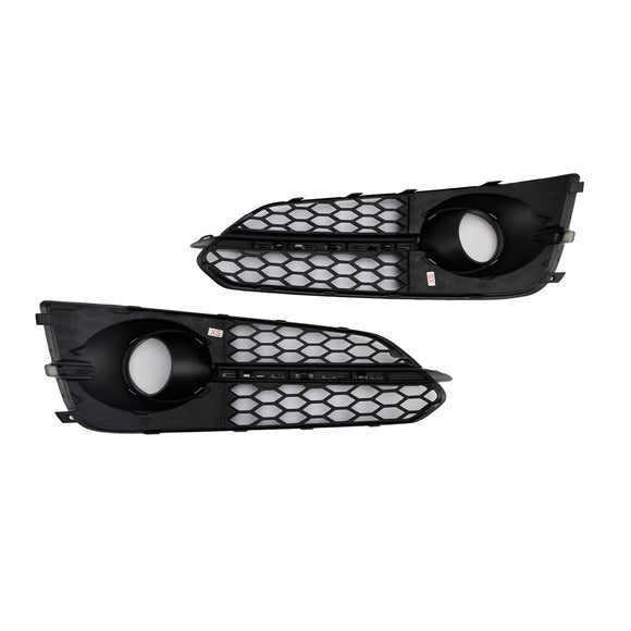 Audi A8/S8 2015-2017 Grille de phare antibrouillard en nid d'abeille 2 pièces couvercle de gril Lowe de brouillard avant noir