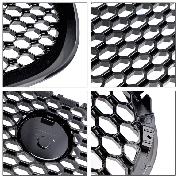 Griglia per paraurti anteriore a nido d'ape nera lucida, adatta per Jaguar XE 2015-2018