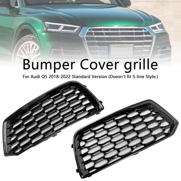 Audi Q5 Standard 2018 – 2022, 2 pièces, couverture de pare-chocs avant, maille en nid d'abeille, calandre noire