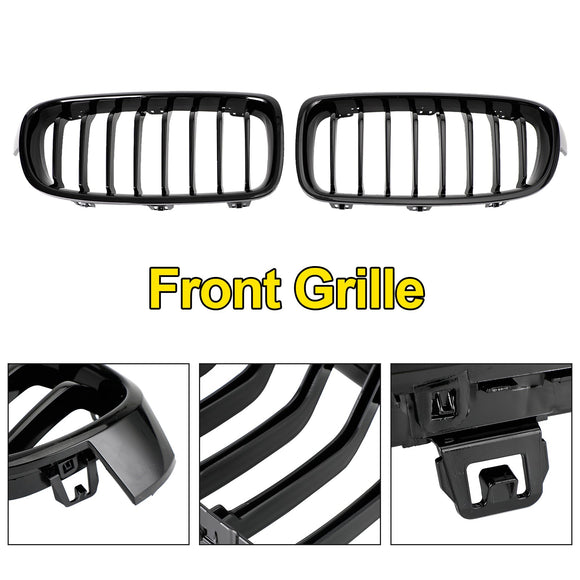 BMW 2012–2019 3er F30 F31 318i/320i/328i/330i/335i/340i/320d glänzend schwarzer Grill vorne Nierengrill