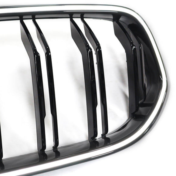 Doppelter Lamellen-Front-Nierengrill, schwarz, passend für BMW 6er G32 2020–2025