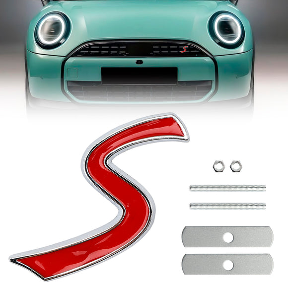 Insignia de calcomanía con emblema de rejilla delantera S para MINI Cooper R50 R53 R55 R56 R57 R59 F56 F55