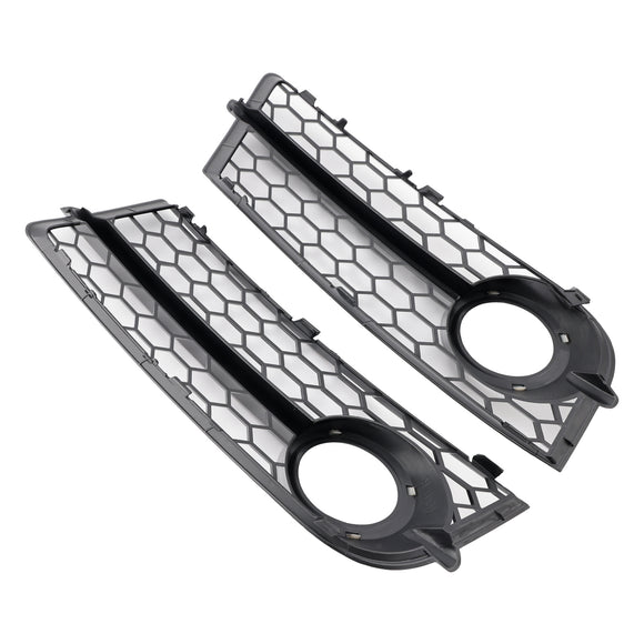 Audi TT MK2 2007-2010 Honeycomb 2PCS Fog Light Cover Grille Front Bumper Lower Black Grill 8J0807682 8J0807681