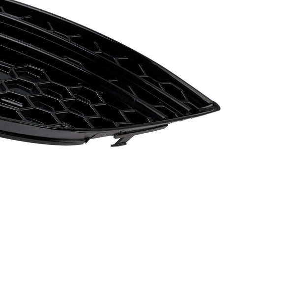 Audi A4 B8.5 2013–2016 Standard-Frontstoßstange, glänzend schwarz, Nebelscheinwerfer-Gitter, Ersatz-Abdeckungsgrill