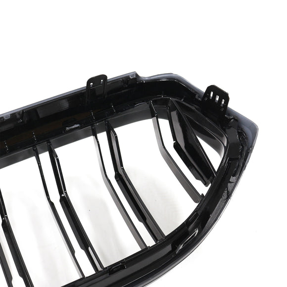 Doppelter Lamellen-Front-Nierengrill, schwarz, passend für BMW 6er G32 2020–2025