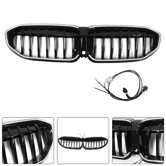Griglia a rene nera lucida 51138072085 per BMW Serie 3 G20 2019-2022