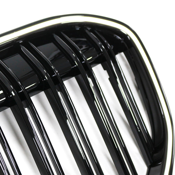 Doppelte Lamellen, glänzend schwarzer Frontgrill, passend für BMW 7er G11 G12 2019–2022