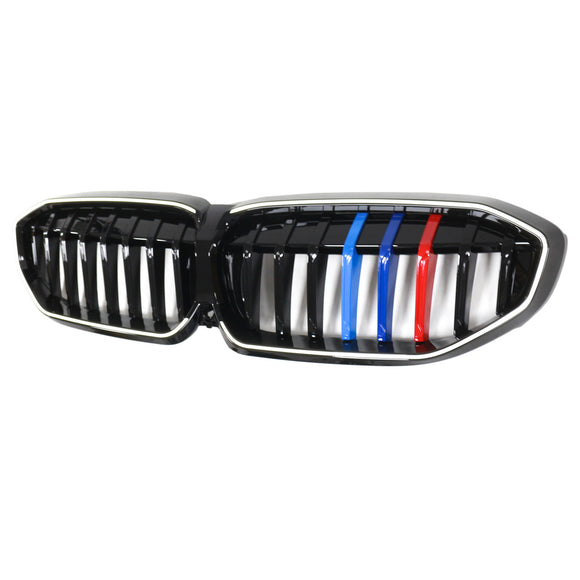 Parrilla de riñón negra 51138072085 compatible con BMW Serie 3 G20 2019-2022 estilo M