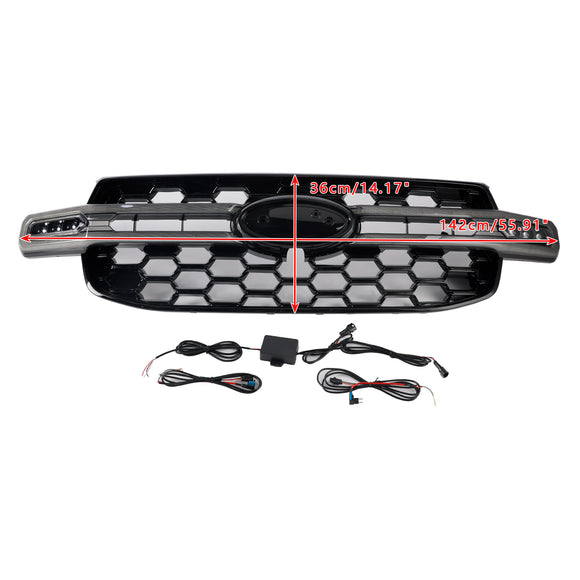 Ford Ranger Next Gen T9 2023-2025 Griglia paraurti anteriore Griglia nera con luce LED